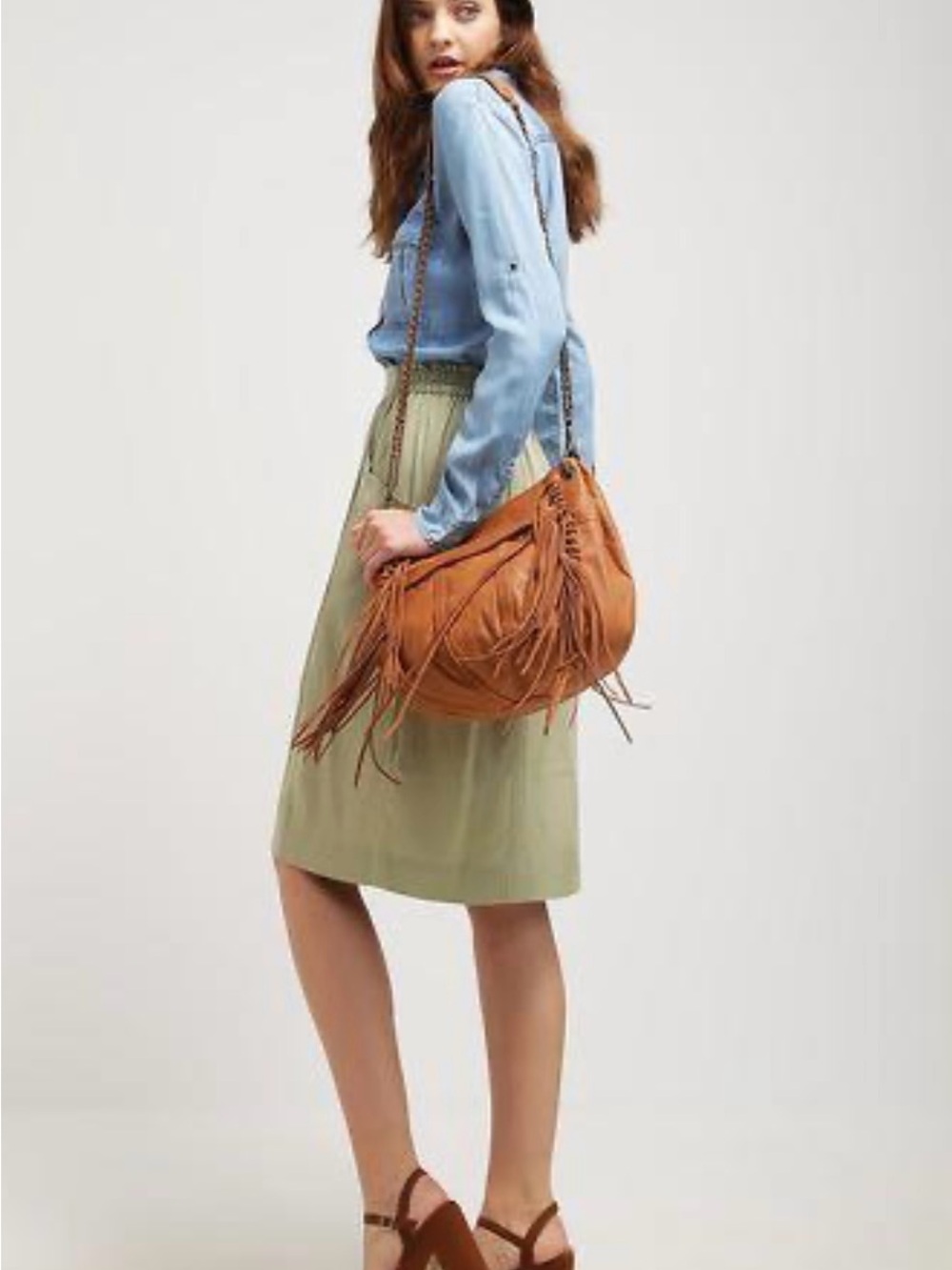 Liebeskind Brown LeatherFringe Shoulder Bag